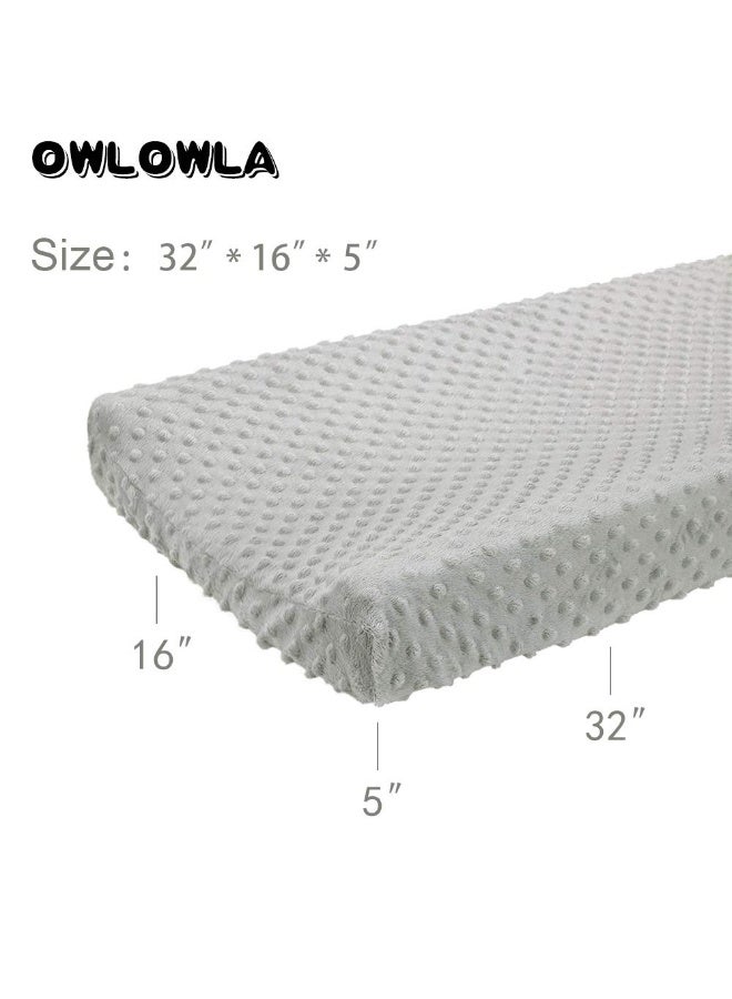 Owlowla غطاء وسادة تغيير أوولولا، أوراق طاولة تغيير ناعمة بنقاط مينيكي للأطفال (رمادي) - Image 5