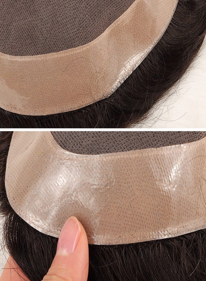 برافراجيا رقعة شعر أسترالية للرجال من برافراجيا - شعر بشري 100%، نظام دانتيل أمامي رفيع من البولي يوريثان ذو مظهر طبيعي/شعر مستعار/باروكة، حل بديل غير جراحي (بني، 9x6) - Image 4