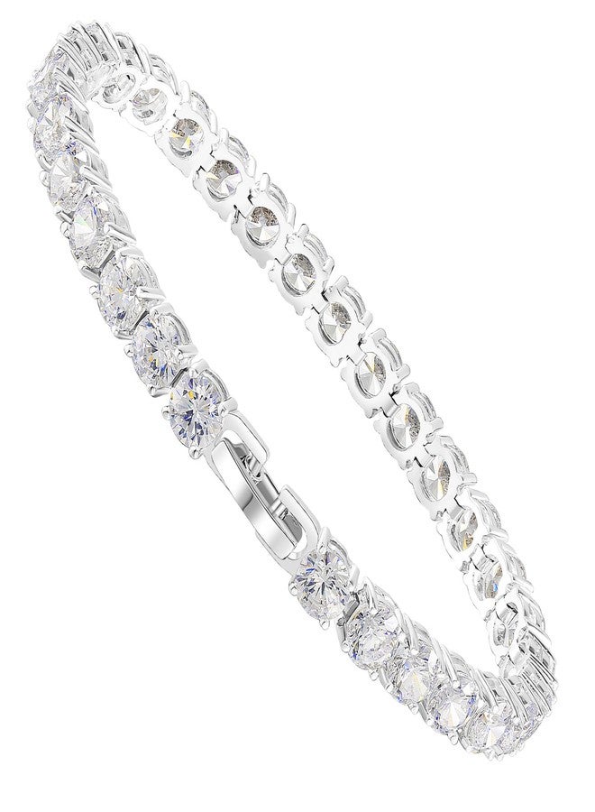 Kose Tennis Bracelet for Women | 5MM Cubic Zirconia | 14K Gold/White Gold Plated Classic Bracelet | Size 6/6.5/7 inches - Image 1