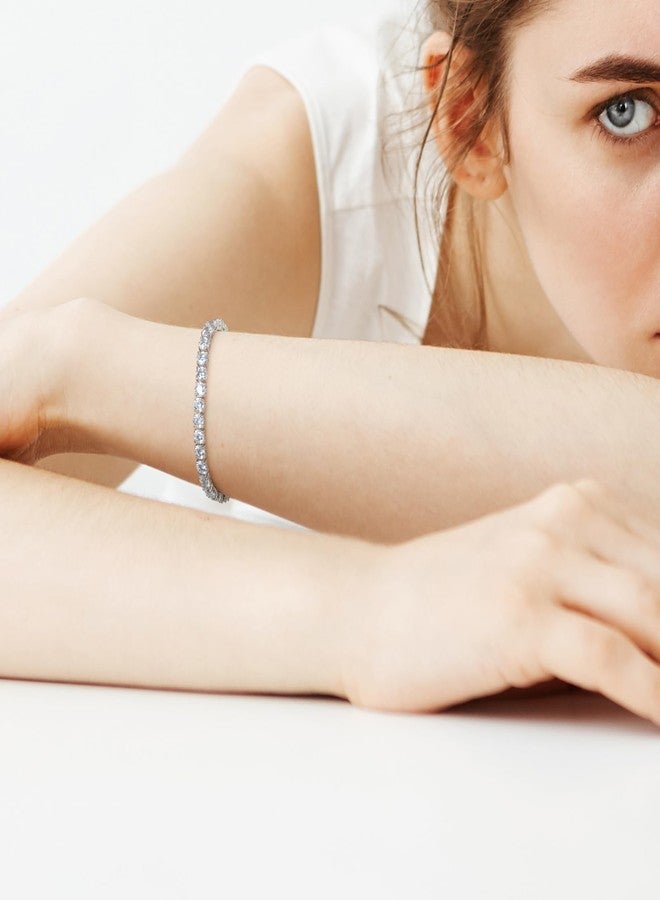 Kose Tennis Bracelet for Women | 5MM Cubic Zirconia | 14K Gold/White Gold Plated Classic Bracelet | Size 6/6.5/7 inches - Image 3