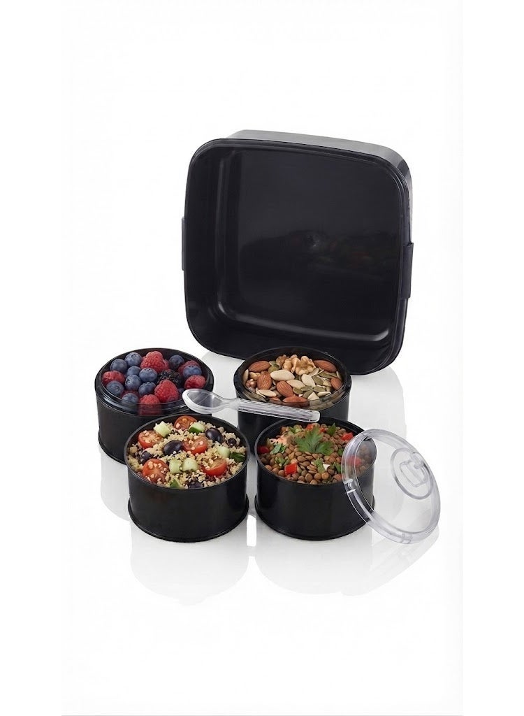 Portable Meal Prep Container Set with 4 Inner Compartments, Versatile Design - Image 1