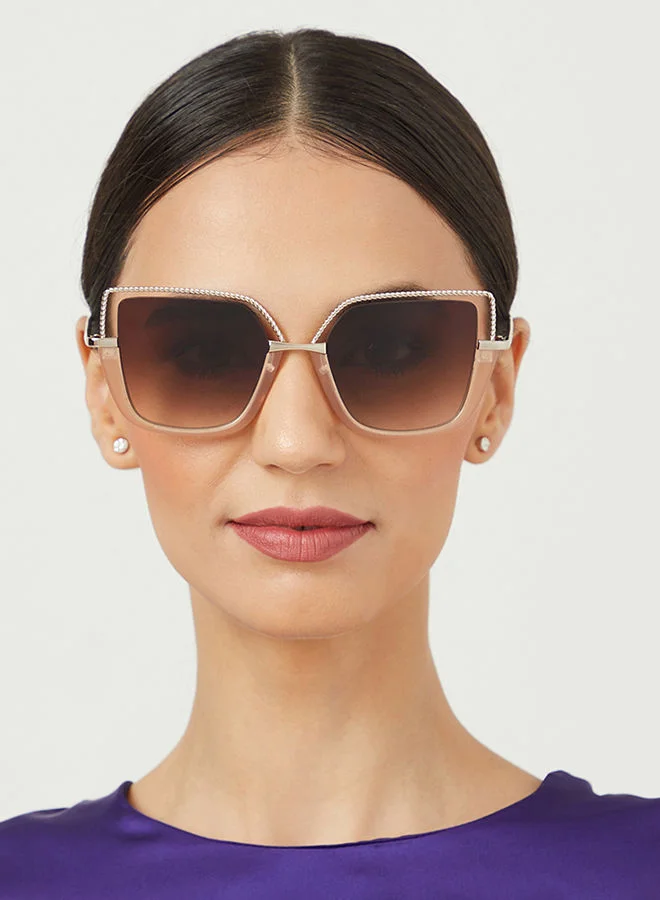 30Sundays 30Sundays Bougie Women's Cat Eye Sunglasses, Beige/Brown