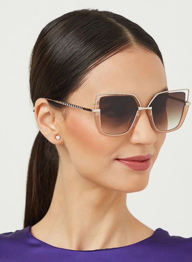 30Sundays 30Sundays Bougie Women's Cat Eye Sunglasses, Beige/Brown