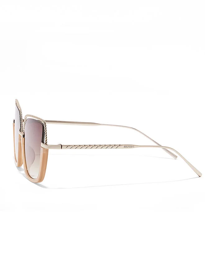 30Sundays 30Sundays Bougie Women's Cat Eye Sunglasses, Beige/Brown