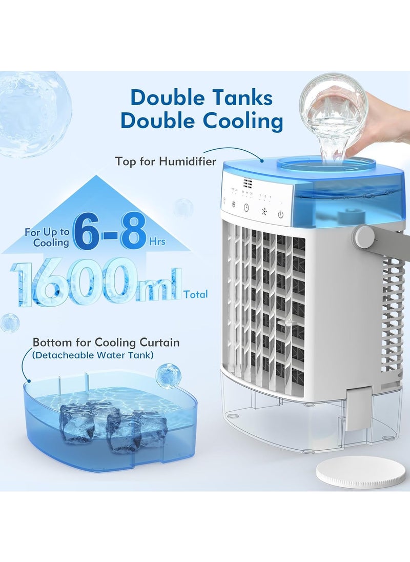 Generic Cooling Fan, Portable Air Conditioner, Portable AC Unit with Remote Control, 1600ml Dual Tank Evaporative Air Cooler, 7 Color Lights Personal Mini Air Conditioner Portable for Room Office Camping  - Image 5