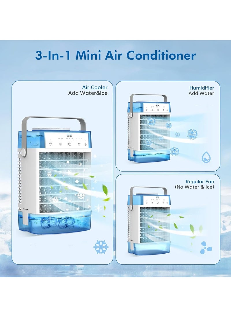 Generic Cooling Fan, Portable Air Conditioner, Portable AC Unit with Remote Control, 1600ml Dual Tank Evaporative Air Cooler, 7 Color Lights Personal Mini Air Conditioner Portable for Room Office Camping  - Image 4