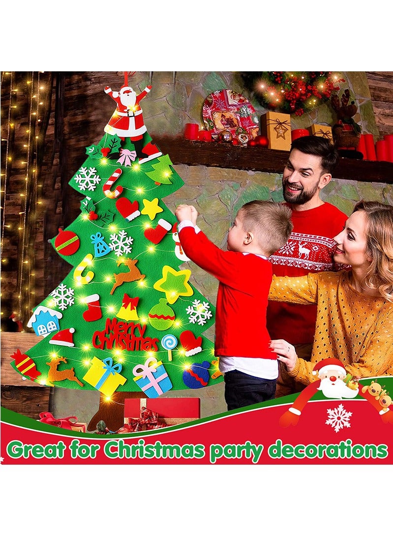 Topyich Christmas Decoration - 3.2ft Felt Christmas Tree, DIY Wall Hanging Xmas Decor with 34 Ornaments - Image 5
