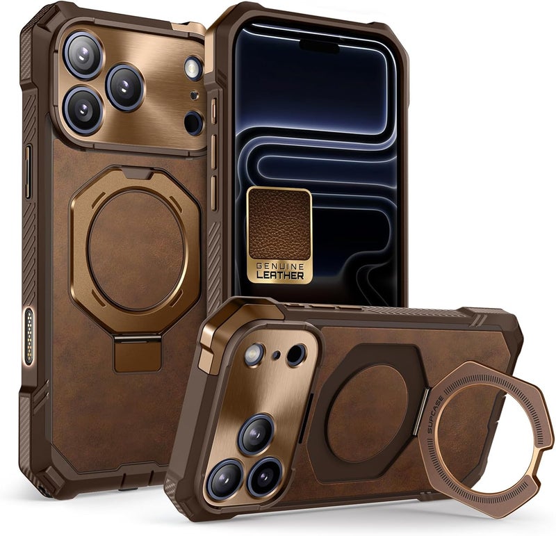 SupCase for iPhone 17 Pro Max Case with Kickstand (Unicorn Beetle Grip), [Camera Control Cover] [Compatible with MagSafe] [Military-Grade Drop Protection] Heavy Duty Magnetic Phone Case, Brown - Image 1