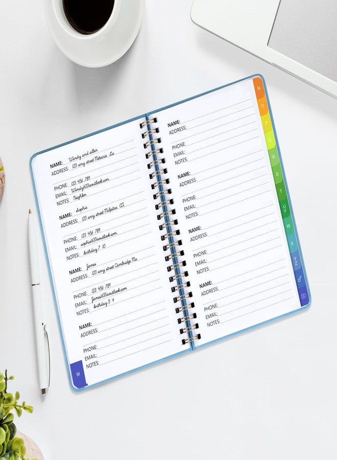Blugool Address Book with Alphabetical Tabs-Address and Password Book for Seniors - Hardcover Spiral Bound Phone Book- Record Contacts,Website Login Passwords, Special Days -5.7" x 7.7", Blue - Image 4