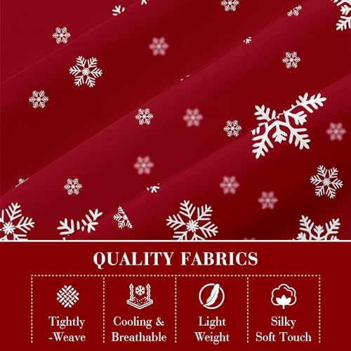 YIYEA Christmas Full Sheet Set Luxury 1800TC Double Brushed Microfiber Christmas Bed Sheets for Full Size Bed Extra Soft Deep Pocket Shrinkage and Fade Resistant 4PC Full - Image 3