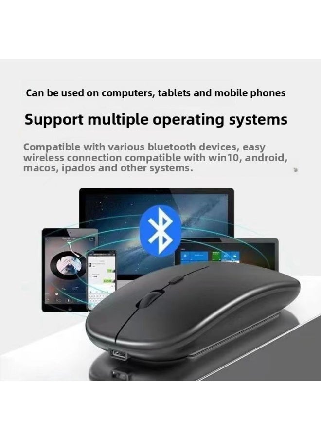 Generic - Wireless Mouse Charging Mute Bluetooth Dual-mode Home Office Laptop Desktop External Unlimited Mouse-Specifications:Magic Black Bluetooth + Wireless Dual Template [rechargeable + Silent] + Wireless + Bluetooth 5.0 - Image 1