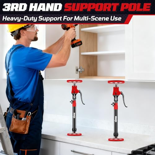 XINQIAO Cabinet Jacks for Installing Cabinets, Heavy Duty Third Hand Tools Adjustable Support Pole from 18.5 in to 29.5 in, 1 PC - Image 2