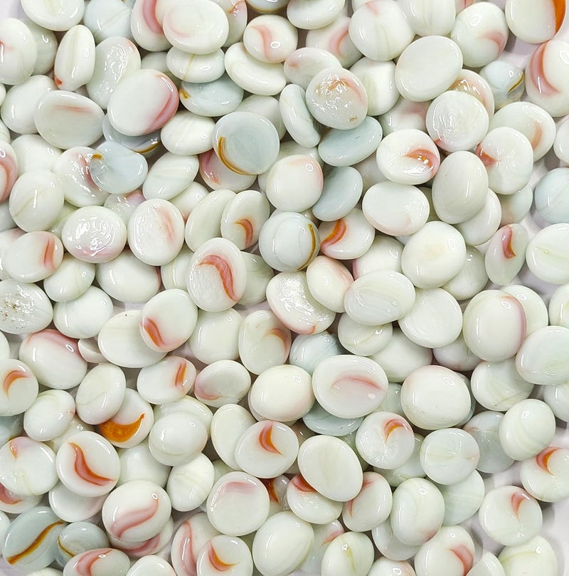 DS1 Glass Pebbles Stones for Aquariums Fish Tank Fireplace Firepit Glass Vase Filler Plants Pot Garden Lawn Table Decor for Indoor and Outdoor Home Dcor Opaque Orange Wave 500 Gm - Image 3