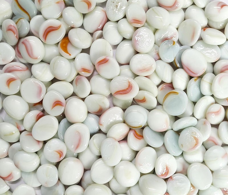 DS1 Glass Pebbles Stones for Aquariums Fish Tank Fireplace Firepit Glass Vase Filler Plants Pot Garden Lawn Table Decor for Indoor and Outdoor Home Dcor Opaque Orange Wave 500 Gm - Image 2