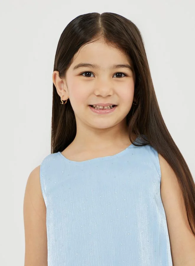 Styli Organza Balloon Hem Sleeveless Dress