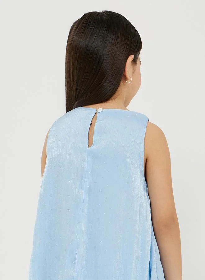 Styli Organza Balloon Hem Sleeveless Dress