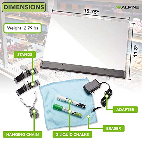 Alpine Industries LED Flashing Eraseable Message Board with Acrylic Writing Panel and Stand (12" x 16") - Image 4