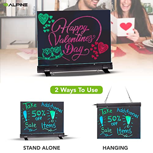 Alpine Industries LED Flashing Eraseable Message Board with Acrylic Writing Panel and Stand (12" x 16") - Image 3
