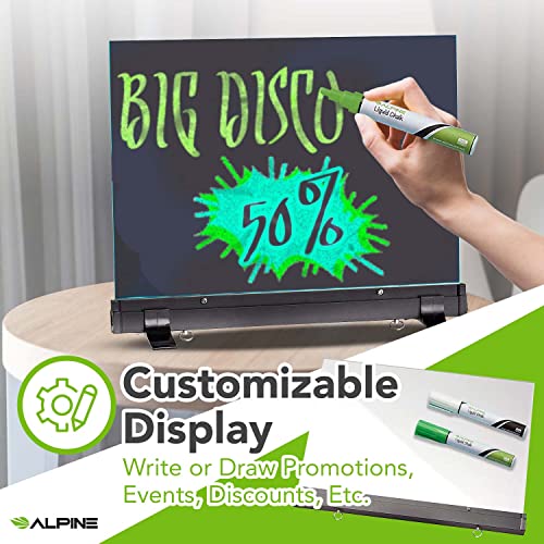 Alpine Industries LED Flashing Eraseable Message Board with Acrylic Writing Panel and Stand (12" x 16") - Image 2