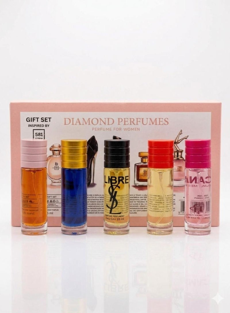 Diamond Perfumes Perfume Gift Set No.581 - 5pcs*25ml - For Women - Image 3
