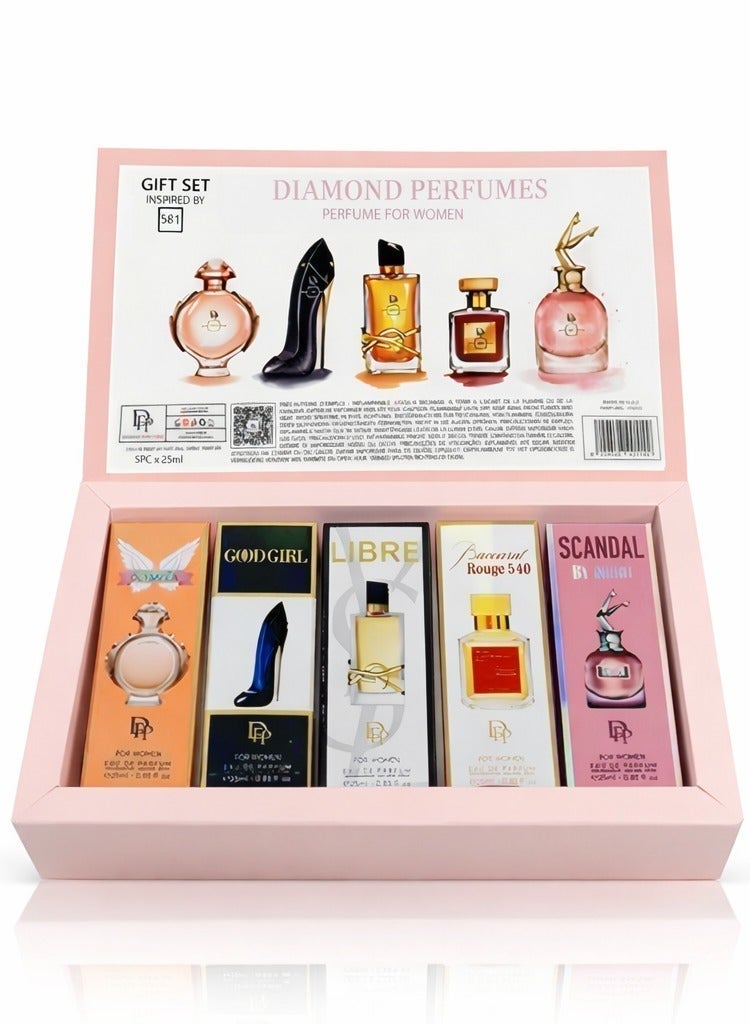 Diamond Perfumes Perfume Gift Set No.581 - 5pcs*25ml - For Women - Image 4