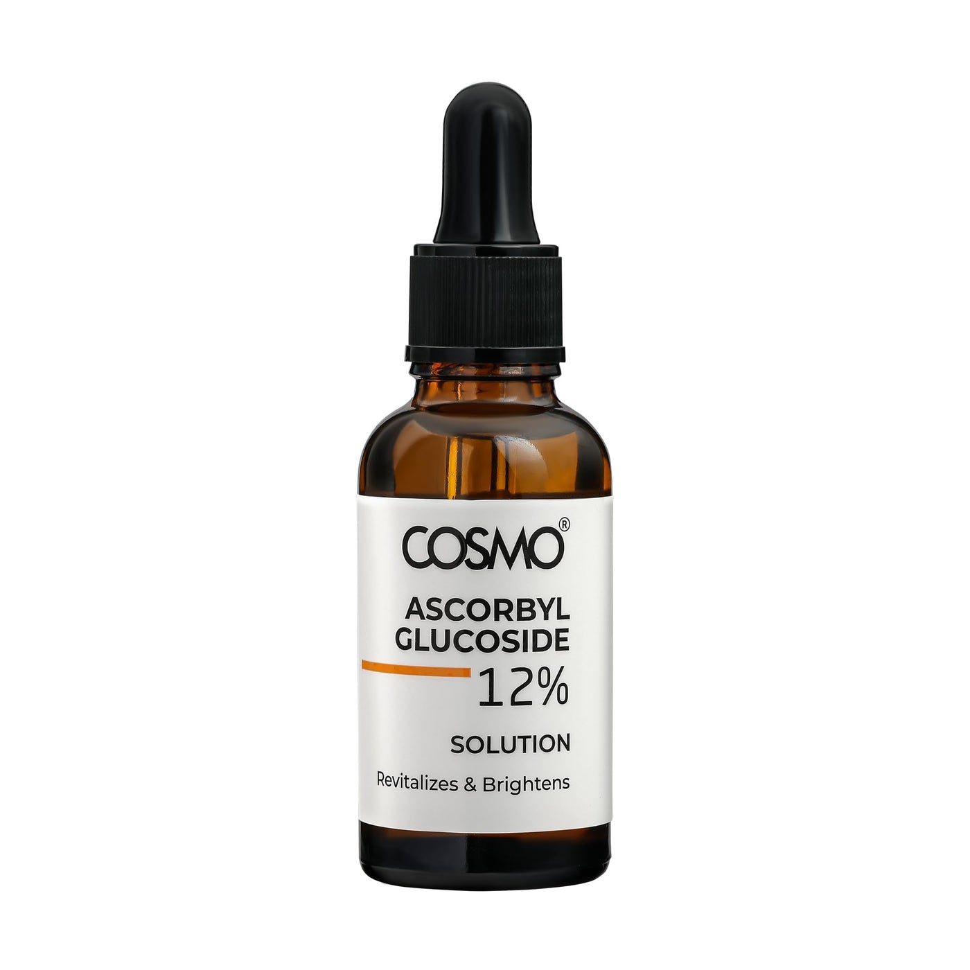 COSMO Ascorbyl Glucoside Solution 12% In Vitamin F Face Serum Dullness | Antioxidant Support | Uneven Skin Tone All skin types Uneven Skin Tone, Light Weight, Non Greasy, Use Day & Night 30ml