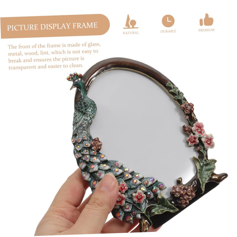 Vintage Peacock Photo Frame Gold Retro Picture Holder For Home Decor - Image 4