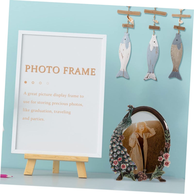Vintage Peacock Photo Frame Gold Retro Picture Holder For Home Decor - Image 3
