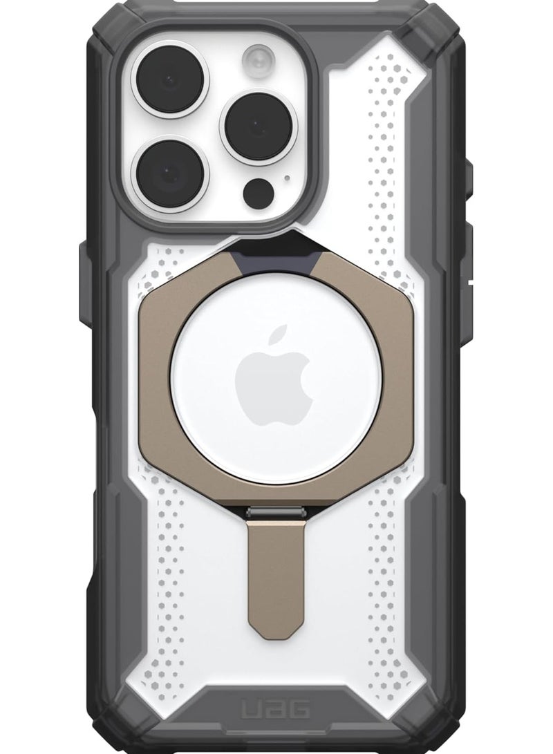 Urban Armor Gear UAG Plasma XTE MagSafe for iPhone 16 PRO Case Cover [20 Feet Drop tested] with Kickstand - Ash | Titanium  - Image 4
