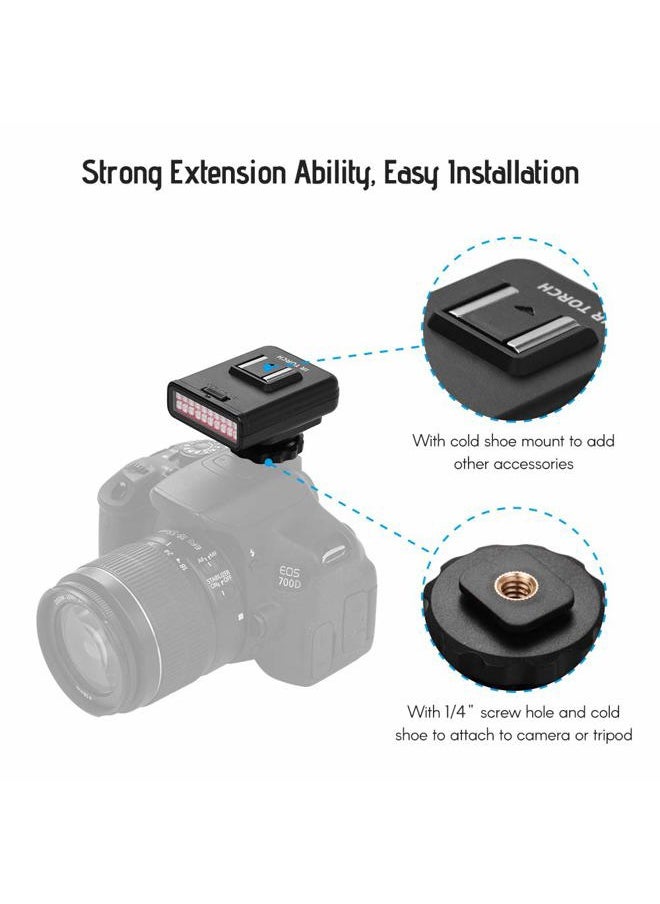 ORDRO - LN-3 Studio IRLight LED Light USB Rechargeable Infrared Night Vision Infrared Illuminator Replacement Compatible with DSLR Camera Photography Lighting Accessory - Image 1