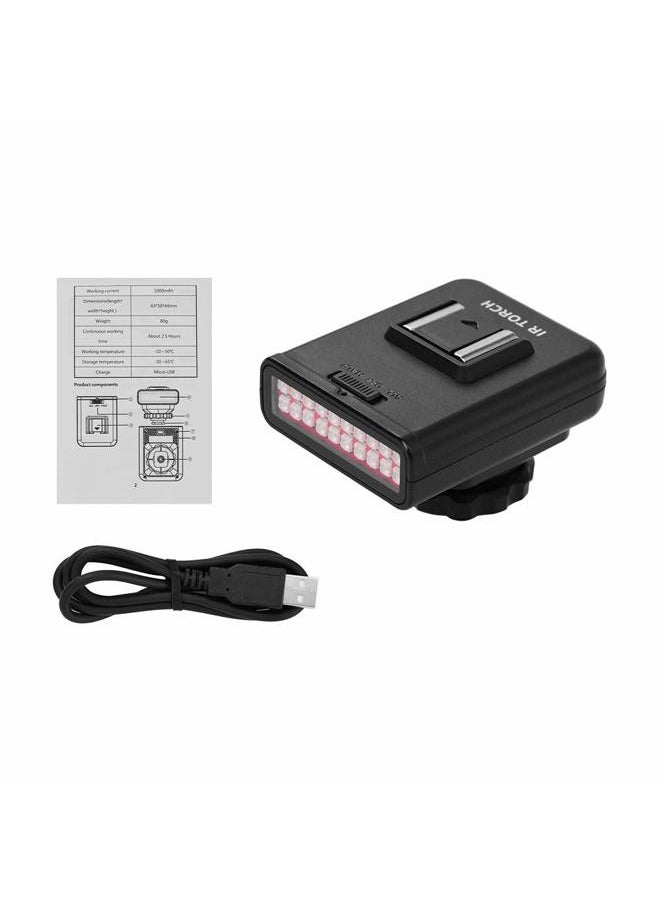 ORDRO - LN-3 Studio IRLight LED Light USB Rechargeable Infrared Night Vision Infrared Illuminator Replacement Compatible with DSLR Camera Photography Lighting Accessory - Image 1