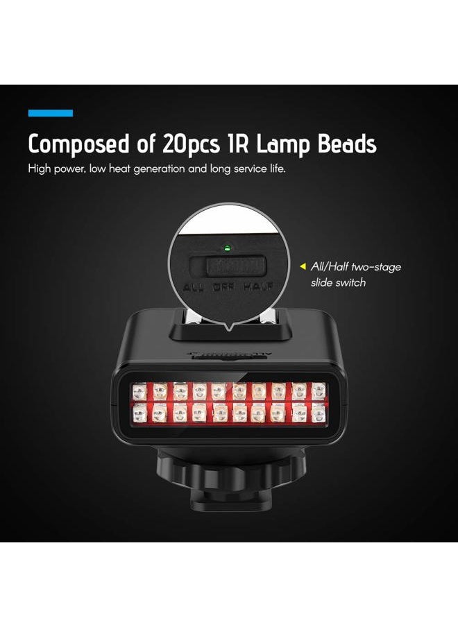 ORDRO - LN-3 Studio IRLight LED Light USB Rechargeable Infrared Night Vision Infrared Illuminator Replacement Compatible with DSLR Camera Photography Lighting Accessory - Image 1