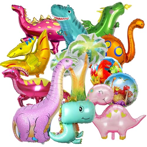 BOGAZNET 12 PCS Dinosaur Birthday Party Balloons Large Pink Dino Balloons for Baby Shower and Dinosaur Party Decorations Baby Dino Balloons for Birthday Party - Image 1