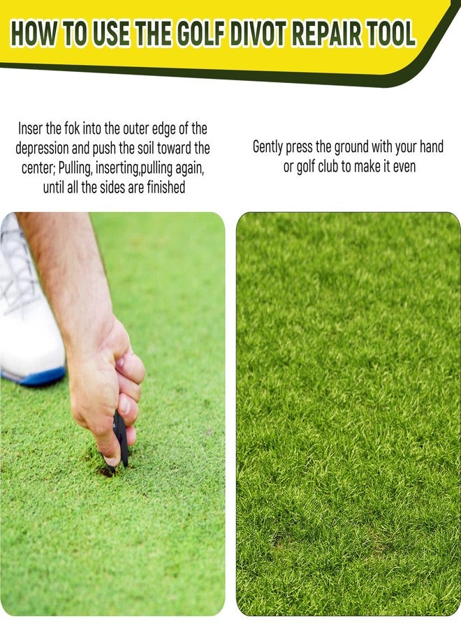 Colaxi Golf Fork Golf Ball Marker Alignment Tool Golf Equipment Multi-Functional Putt Parter Golf Cleaner for Pitch Mark Repair, Black - Image 5