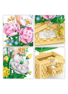 Generic Flower Bouquet Building Kit Bonsai Rose Basket, Flower Building Block Set for 6+ Kids, Gift for Children, Friends, Families  - Image 5