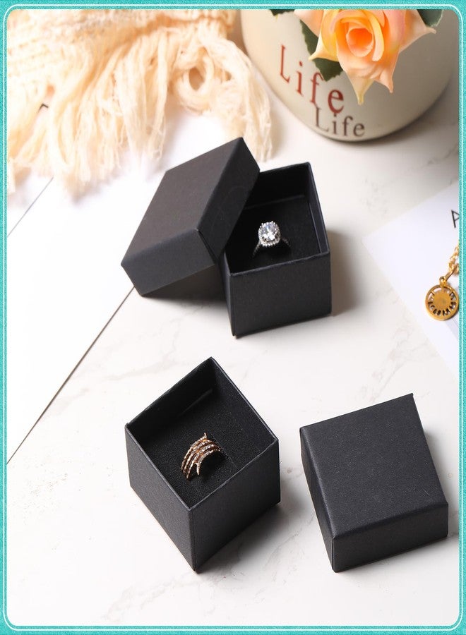 Nosiny 120 Piece Small Ring Boxes Bulk 2 x 2 x 1.2 Inch Kraft Cardboard Jewelry Gift Boxes with Lids for Earrings Square Packing Versatile Occasions Birthday(Black) - Image 5