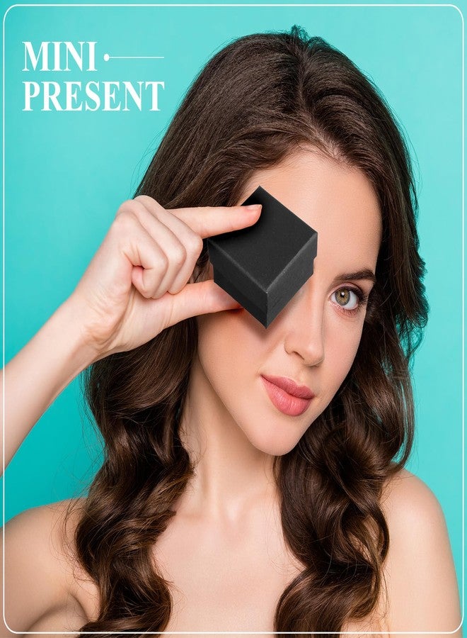 Nosiny 120 Piece Small Ring Boxes Bulk 2 x 2 x 1.2 Inch Kraft Cardboard Jewelry Gift Boxes with Lids for Earrings Square Packing Versatile Occasions Birthday(Black) - Image 3