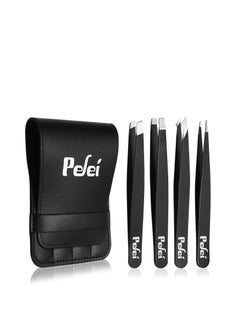 Pefei Tweezers Set - Professional Stainless Steel Tweezers for Eyebrows - Great Precision for Facial Hair, Splinter and Ingrown Hair Removal (Black) - pzsku/Z22463744B6828108C995Z/45/_/1705592694/26fb2e03-6797-4cbc-ade1-ac816cf069f3