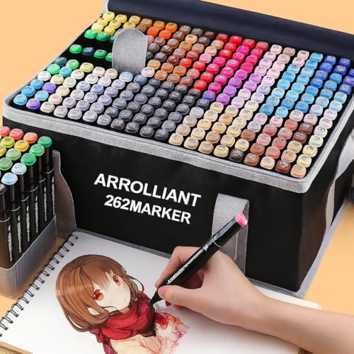 ARROLLIANT 262 Dual Tip Alcohol Markers Artist Drawing Art Markers Perfect for Kids Boys Girls Students Adult (Set of 262) - Image 2