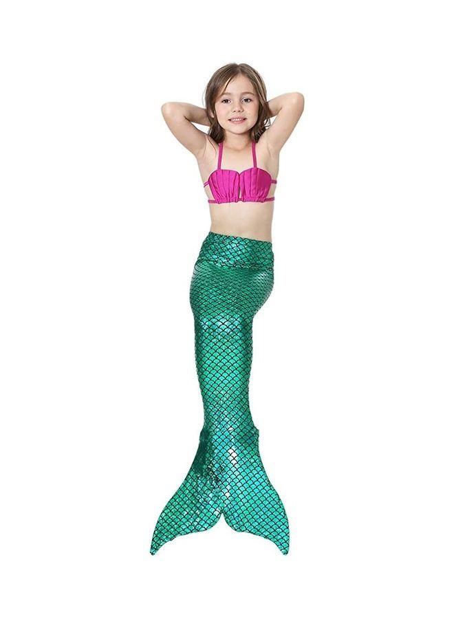 NIBEMINENT 3-Piece Mermaid Tail Swimming Costume Set 130cm - Image 2
