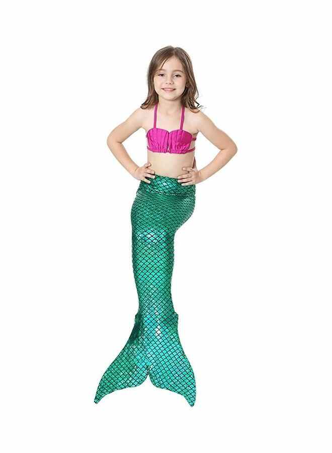 NIBEMINENT 3-Piece Mermaid Tail Swimming Costume Set 130cm - Image 3