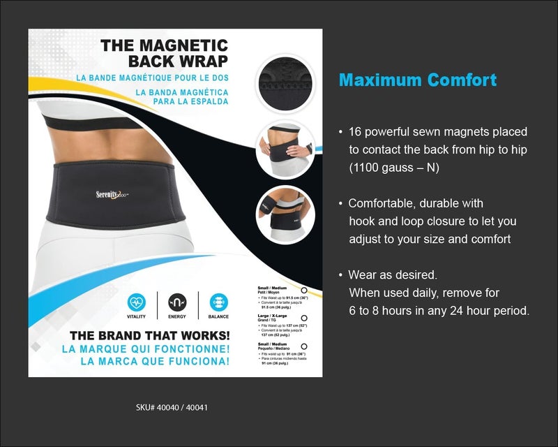 SERENITY2000 Magnetic Therapy Back Wrap for Lower Back - Adjustable Lumbar Support Brace for Sciatica & Pain Relief - 16 x 1100 Gauss Magnets - Image 2