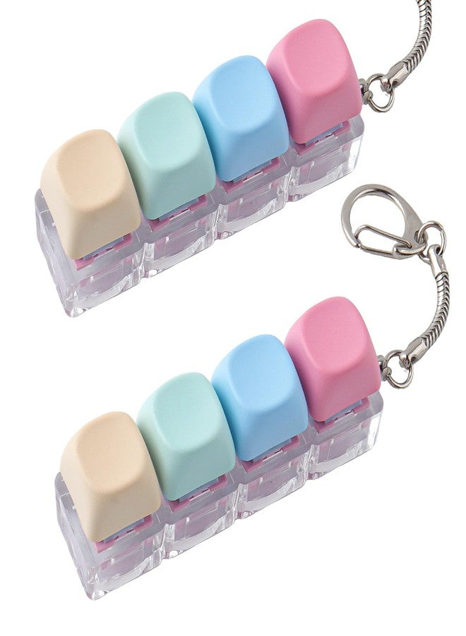 Hyekit 2 Pack Keyboard Fidget Toy - Creamy Stress Relief Fidget Clicker Keychain - MOA Keycaps with Ultra-Satisfying Tactile Feel, Quiet Fidget Toys for Adults, for Office& ADHD Focus - Image 1