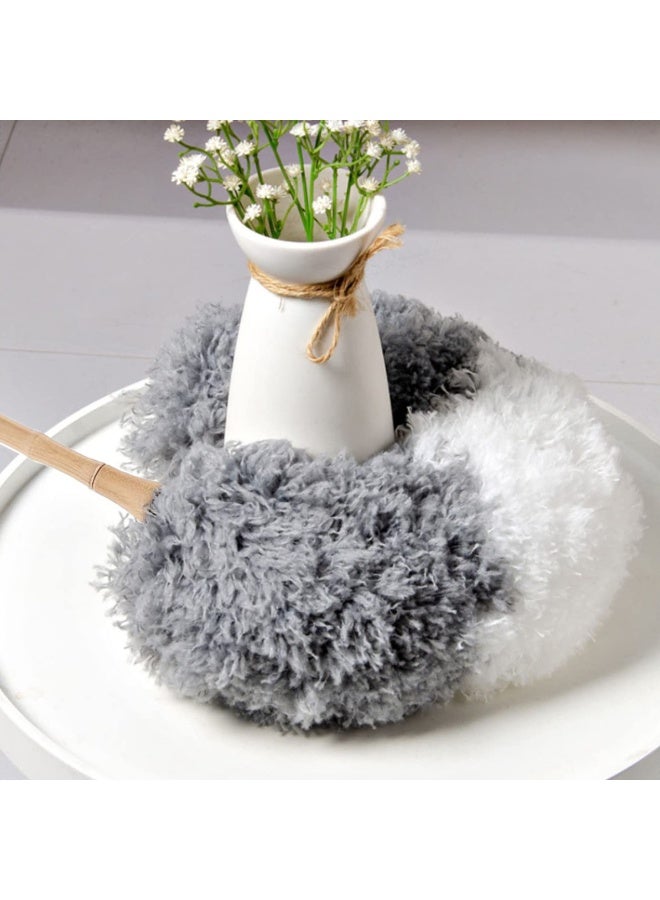 لففا ليفافا غبار الغبار - 2 حزمة غبار الألياف الدقيقة ، مجتمعات غبار الريش القابلة للثني ، مناسبة لتنظيف غبار الأثاث ، الستائر ، وغبار المكتب.  (الرمادي الأبيض) - Image 2