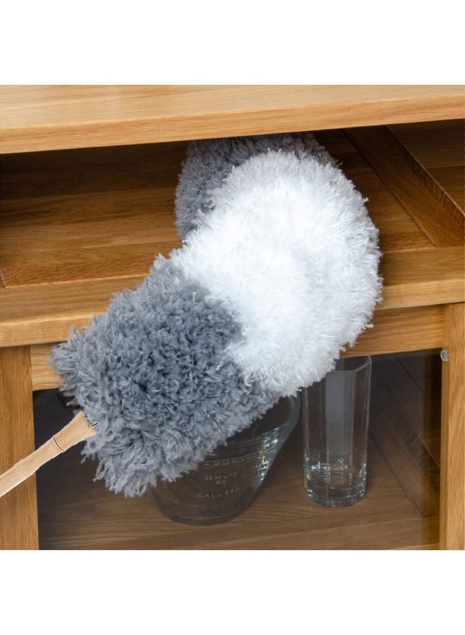 لففا ليفافا غبار الغبار - 2 حزمة غبار الألياف الدقيقة ، مجتمعات غبار الريش القابلة للثني ، مناسبة لتنظيف غبار الأثاث ، الستائر ، وغبار المكتب.  (الرمادي الأبيض) - Image 5