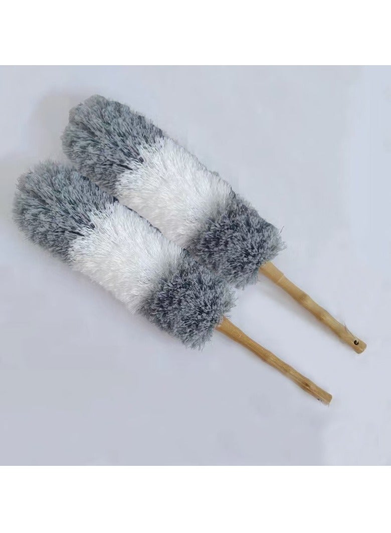 لففا ليفافا غبار الغبار - 2 حزمة غبار الألياف الدقيقة ، مجتمعات غبار الريش القابلة للثني ، مناسبة لتنظيف غبار الأثاث ، الستائر ، وغبار المكتب.  (الرمادي الأبيض) - Image 1