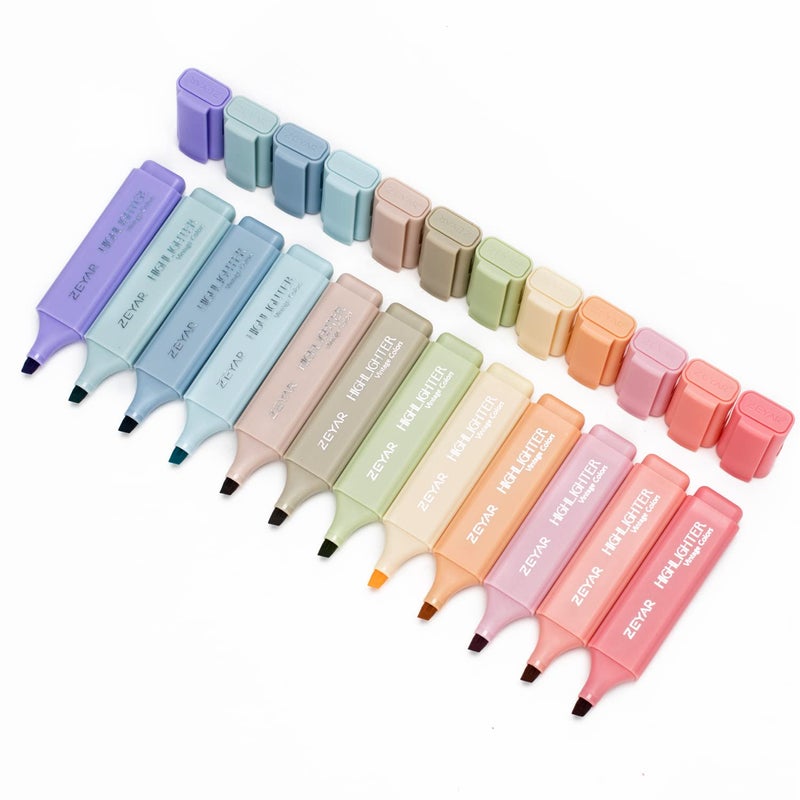 ZEYAR Highlighter Pen, Cream Colors Chisel Tip Markers, Water Based, Quick Dry, No Bleed, for Bible Study Notes School Office (24 Fulls Colors) - Image 1