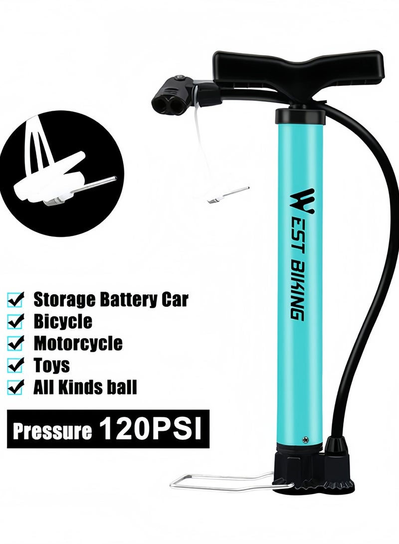 WEST BIKING Portable Cycling Air Pump, Multi‑Purpose Manual Inflator for Bicycle Tires, Basketball, Football, With Ball Needle - Image 4