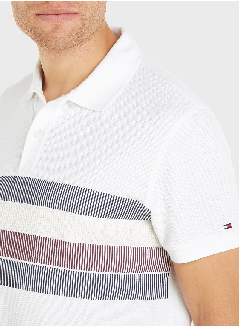 TOMMY HILFIGER Striped Short Sleeve Polo Shirt