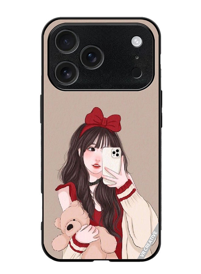 VR CREATIVE Protective Case Cover For Apple iPhone 17 Pro Max Girl Holding Teddy Design Multicolour